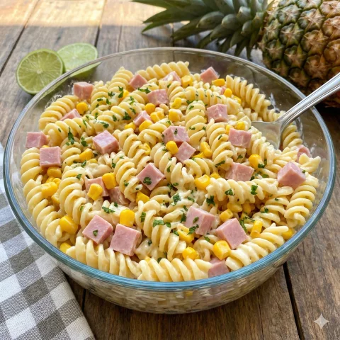 Receita: Salada de Macarrão Tropical - A salada de macarrão tropical é refrescante, prática e perfeita para os dias...