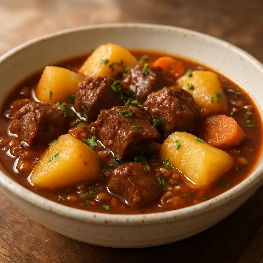 Foto de Carne de Panela com Mandioca e Molho de Vinho Tinto
