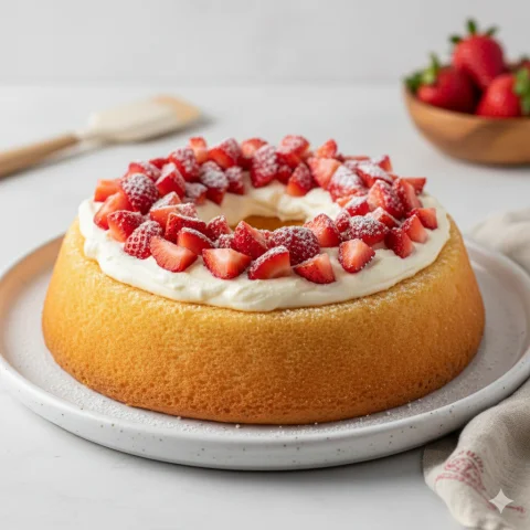 Receita: Bolo Piscina de Leite Ninho com Morango: Fofinho, Cremoso e Fácil - O bolo piscina de Ninho com morango é a receita perfeita: ma...