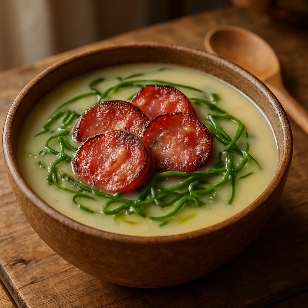 Foto de Caldo Verde com Couve Mineira e Linguiça Artesanal: Receita Tradicional e Cremosa para Dias Frios