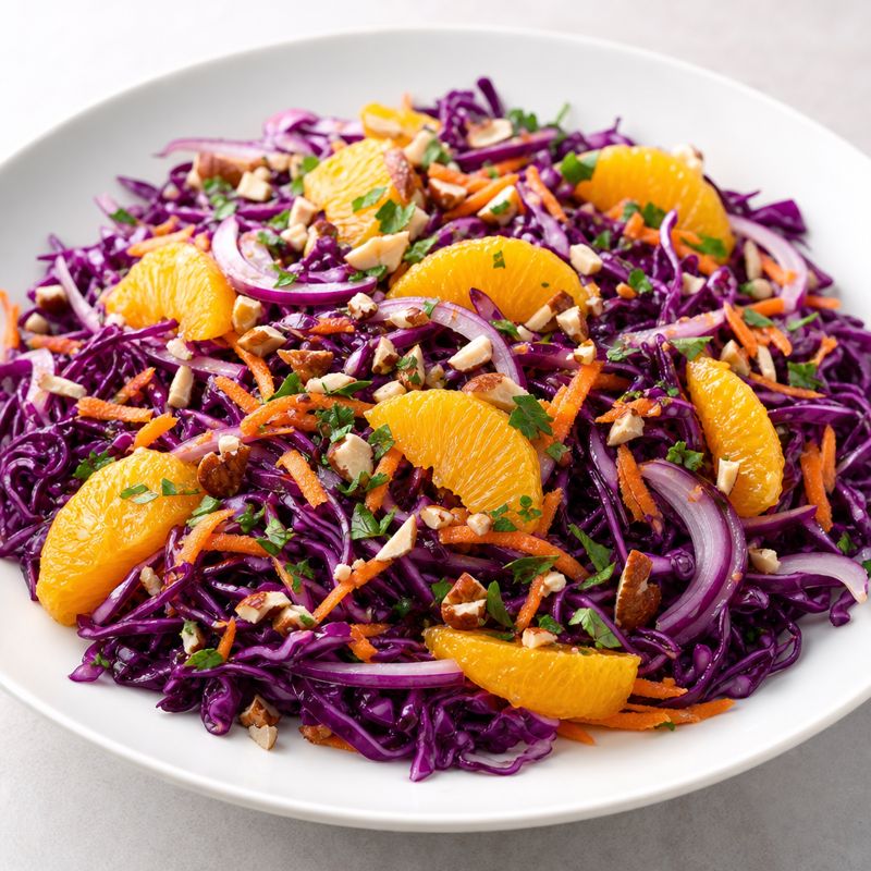 Receita: Salada de repolho roxo com laranja
