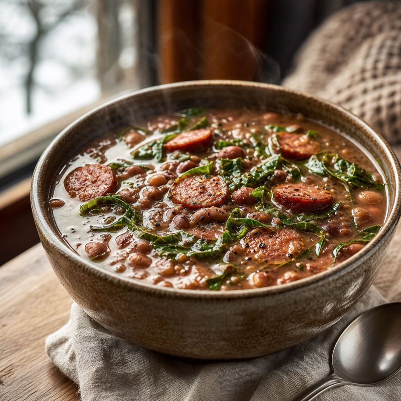 Receita: Sopa de feijão com couve e linguiça defumada