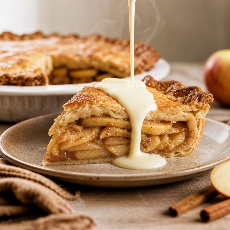 Receita: Torta de maçã com canela e creme quente