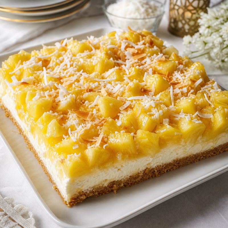Receita: Torta de coco com abacaxi fresco