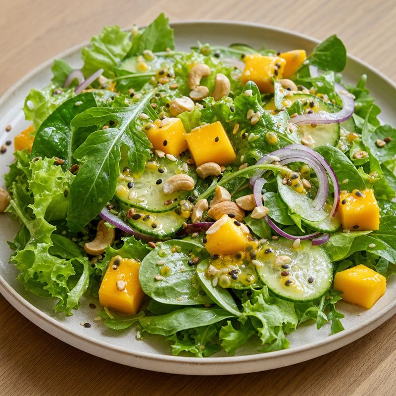 Receita: Salada de folhas com manga e maracujá