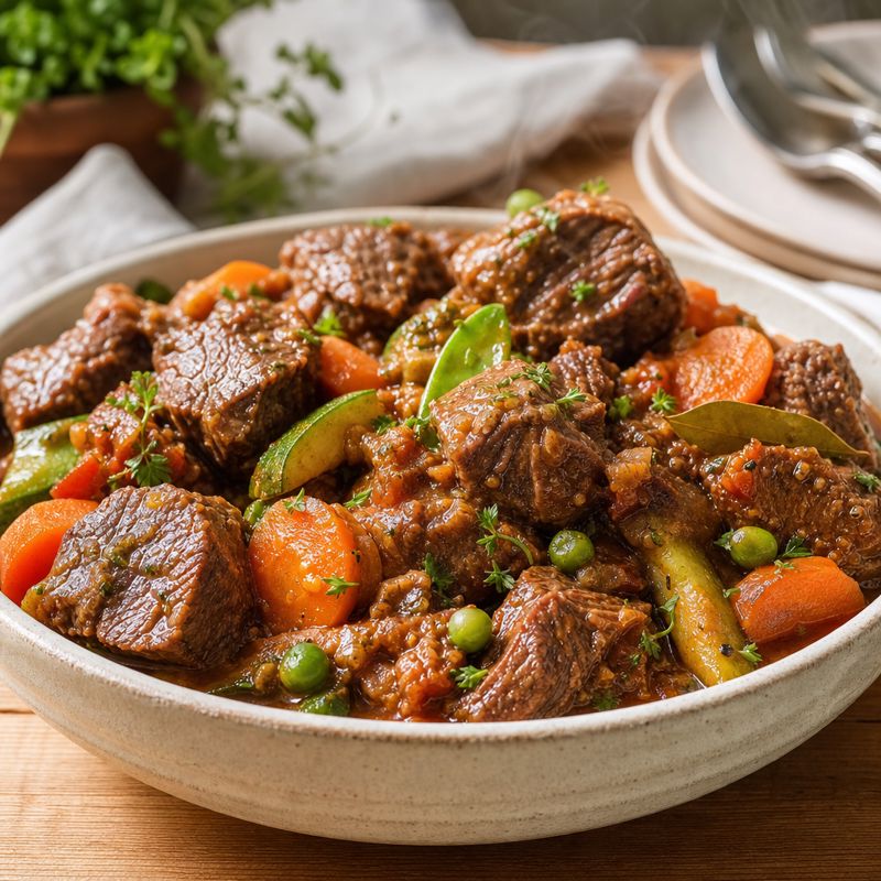 Receita: Carne de panela com legumes primavera