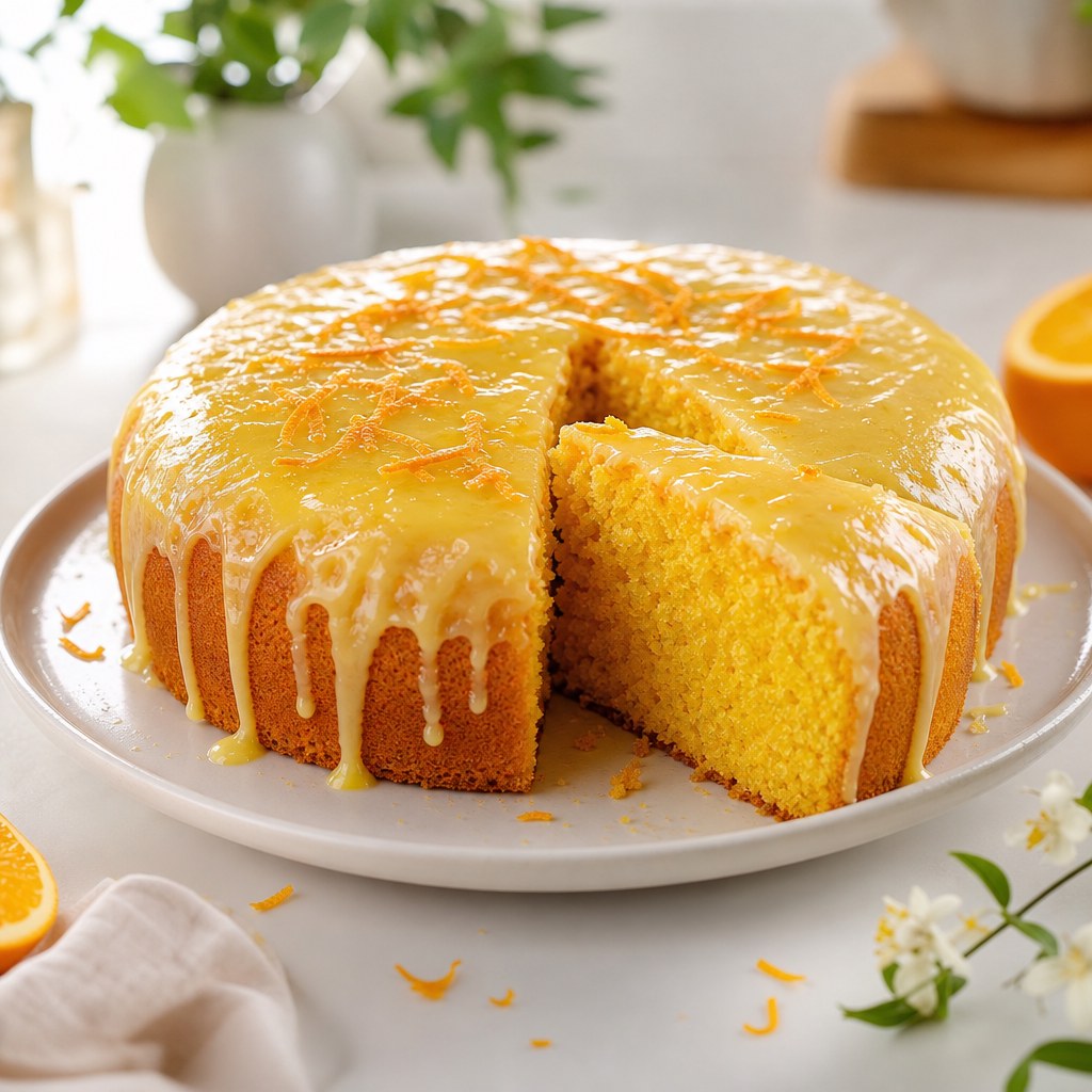 Foto de Bolo de cenoura com cobertura de laranja