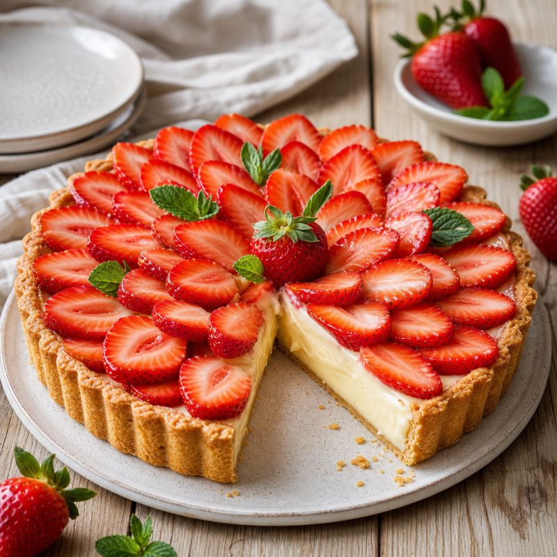 Receita: Torta de Morango com Creme de Baunilha