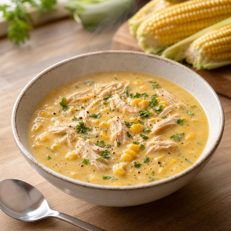 Receita: Sopa de Milho-Verde com Frango Cremosa