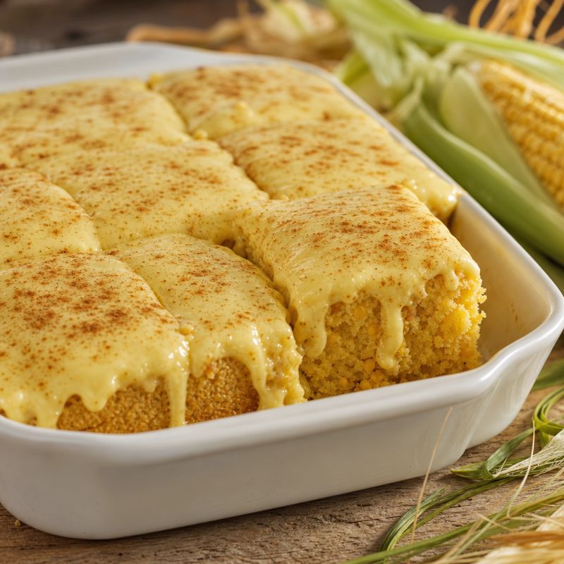 Receita: Bolo de Milho-Verde com Curau Cremoso