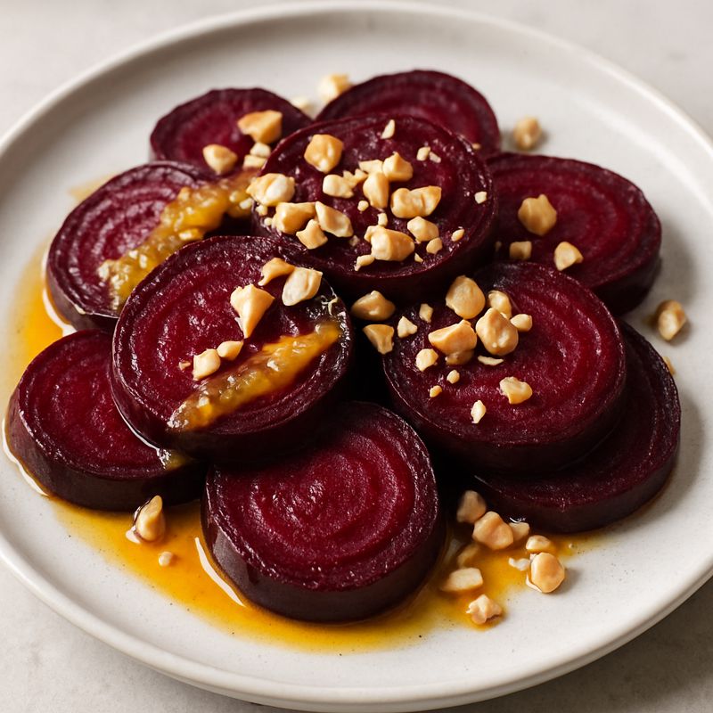 Receita: Salada de beterraba assada com molho de laranja e castanhas