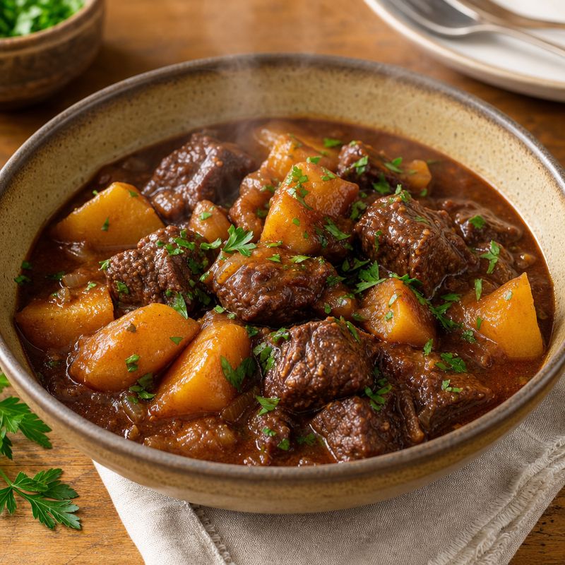 Receita: Ensopado de carne com batata e vinho