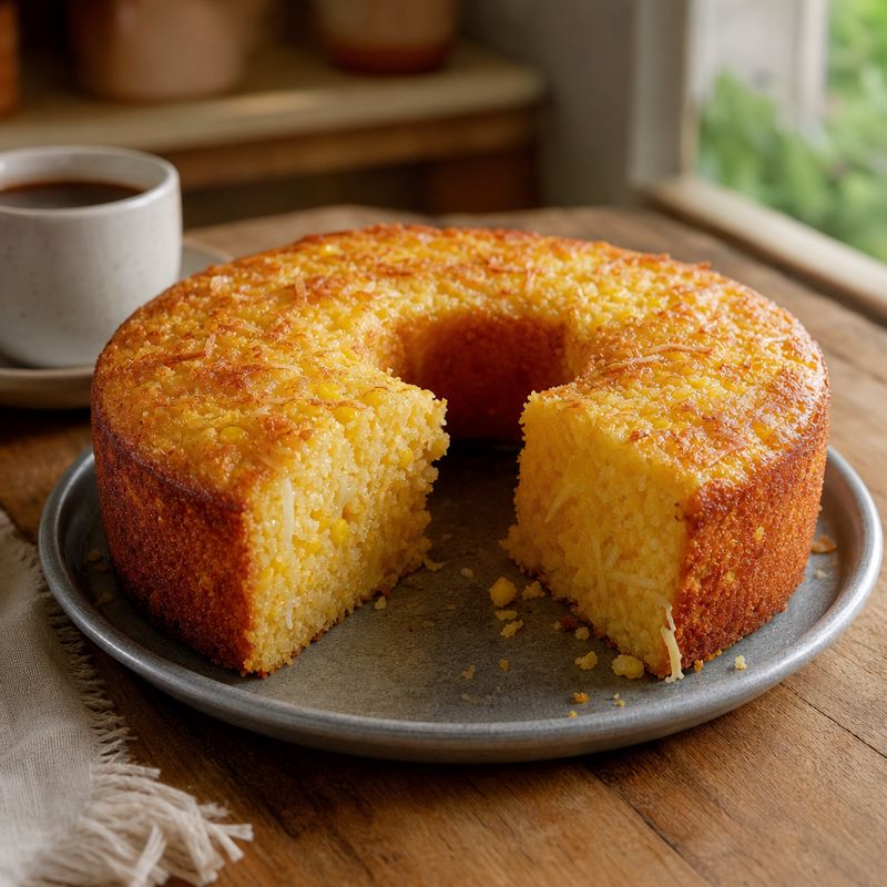 Receita: Bolo de milho cremoso com coco e queijo