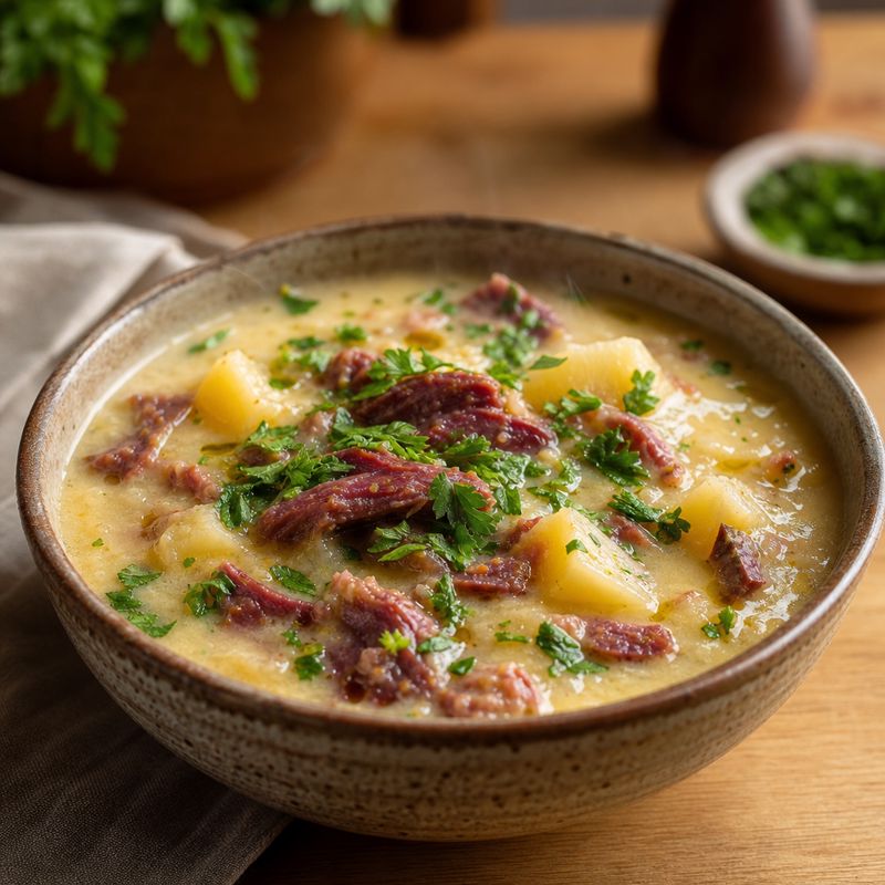 Receita: Sopa de mandioca com carne-seca